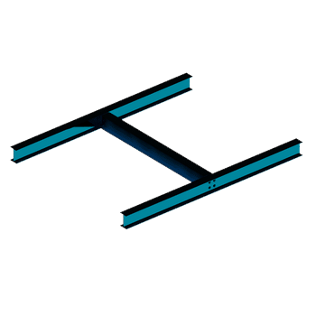 2 beams with cross beam