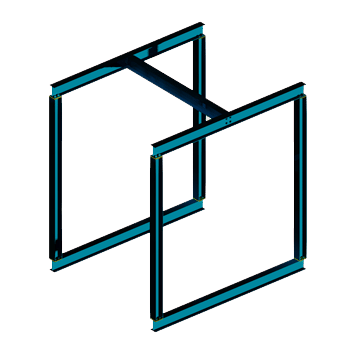 2 box frames with cross beam
