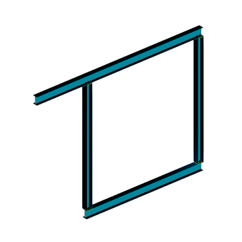 box frame with extended beam